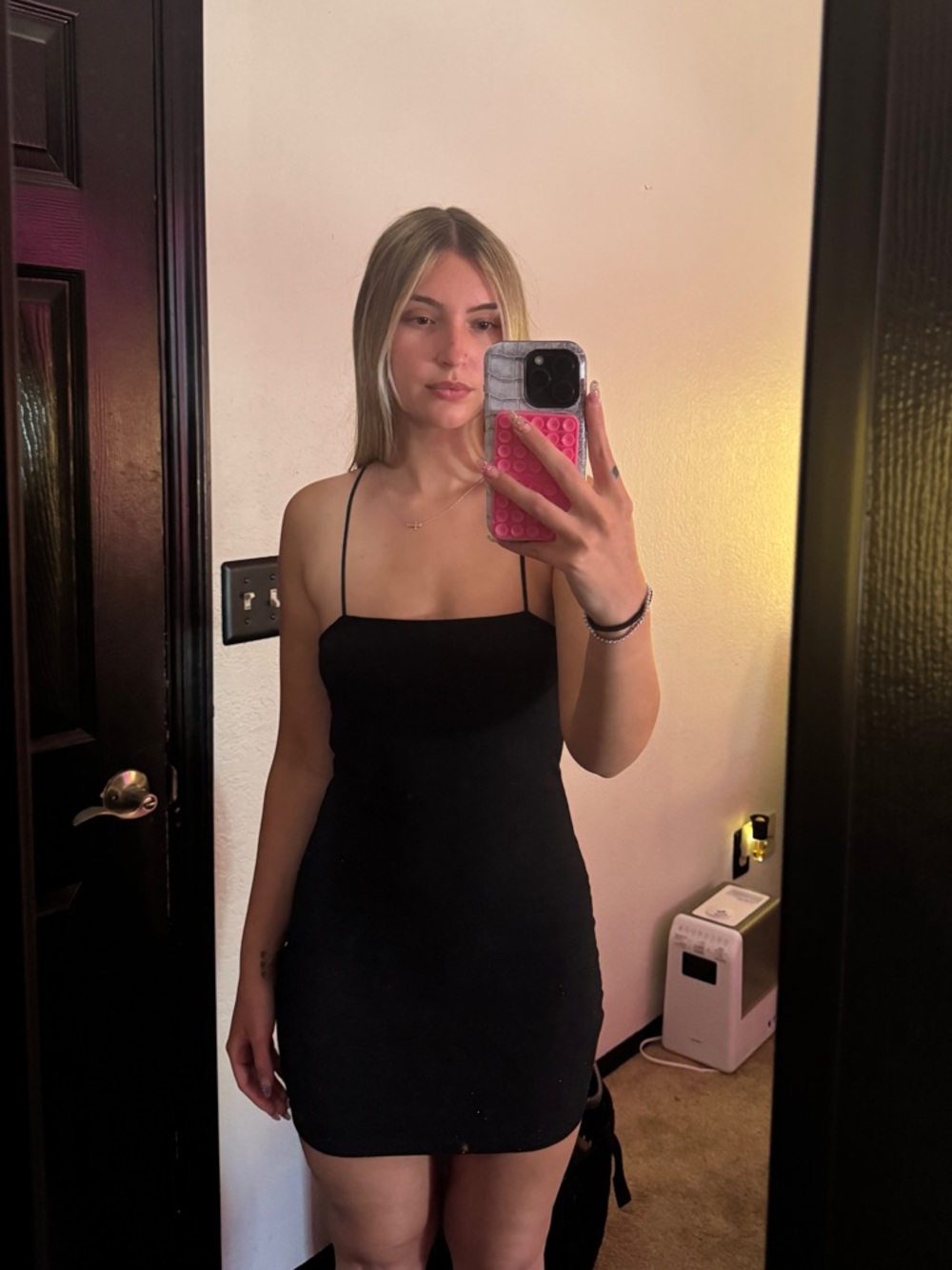Black Spaghetti-Strap Bodycon Dress